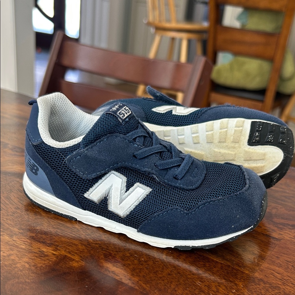 New Balance Kids Navy and White Sneakers